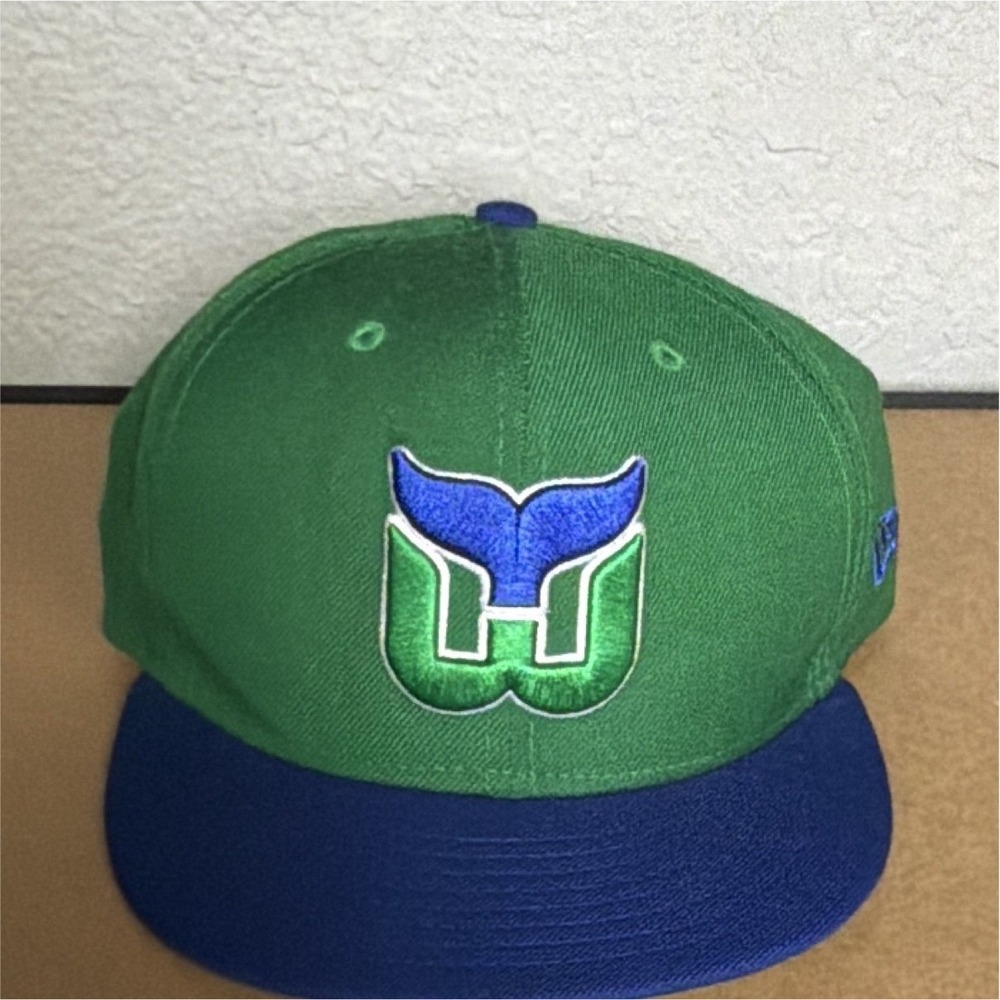 Hartford Whalers Snapback Hat Cap NHL Hockey Blue Green Vintage Style New Era